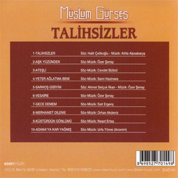 Müslüm Gürses - Talihsizler (CD) - Afbeelding 2